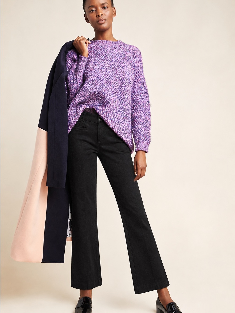 Anthropologie The Essential Crop Flare Pants in Black Size 4 Classic Minimalist